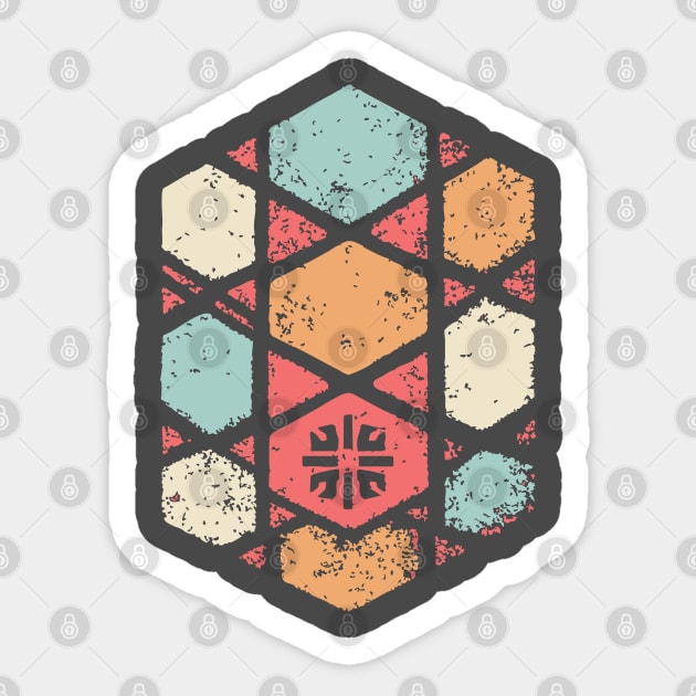 Japanese Asanoha Pattern | Geometric Hexagon Sticker by TuncGK